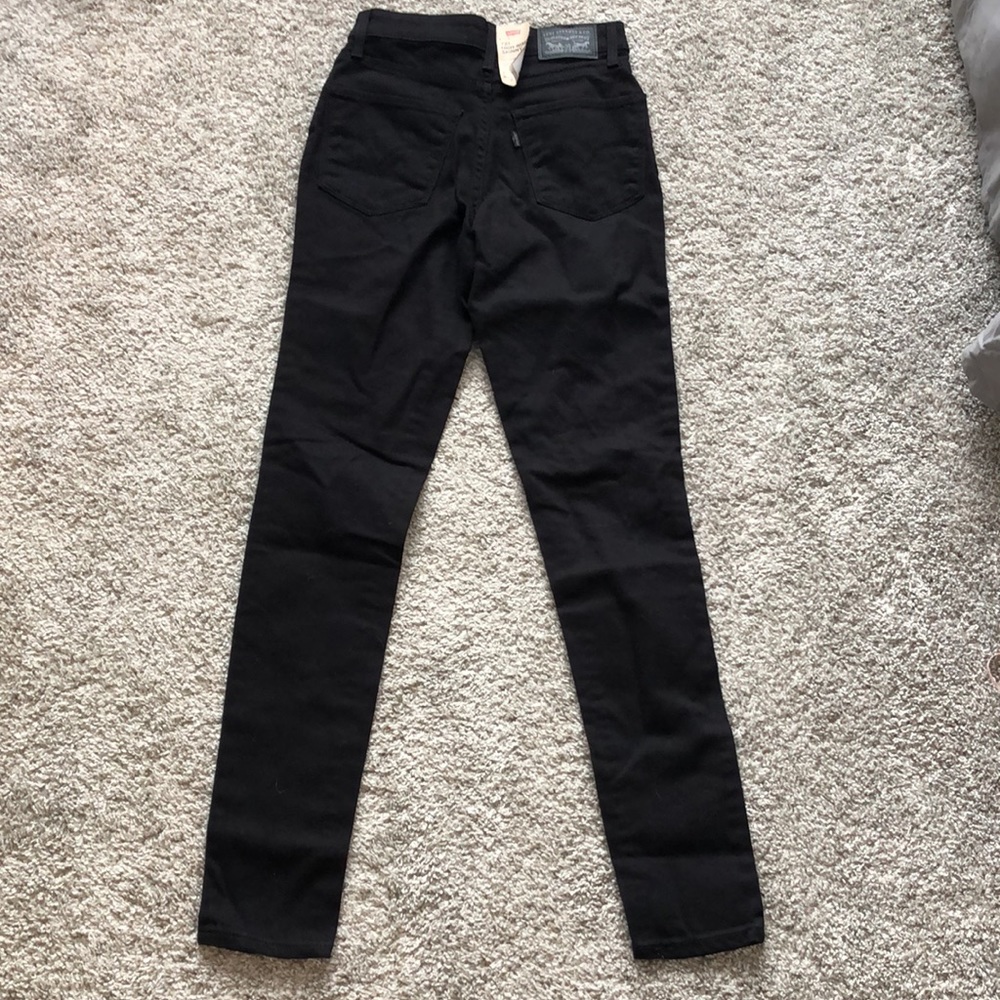 NEW Levi’s 721 High Rise Black Distressed Skinny Jeans - Picture 6 of 12